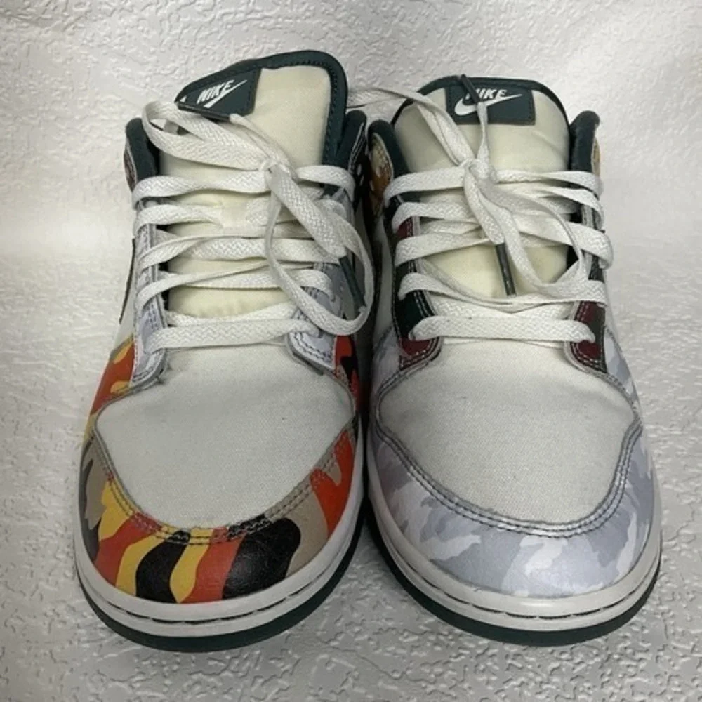 Nike‎ Dunk Low SE Sail Multi Camo Lace Up Sneakers Men 11 Vietnam Fabric/Leather